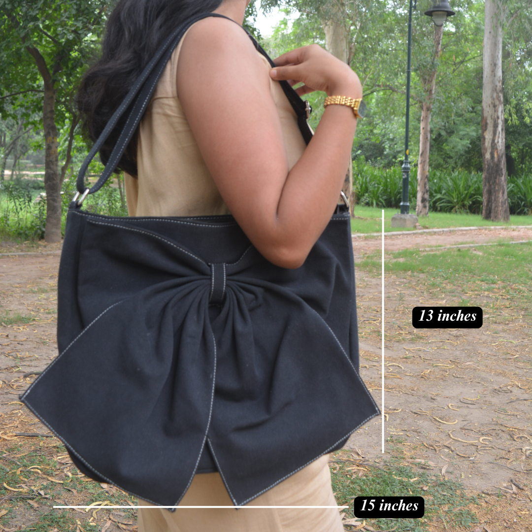 Big Knot It Bag | 15-inch Laptop Canvas Tote with Bow Detail
