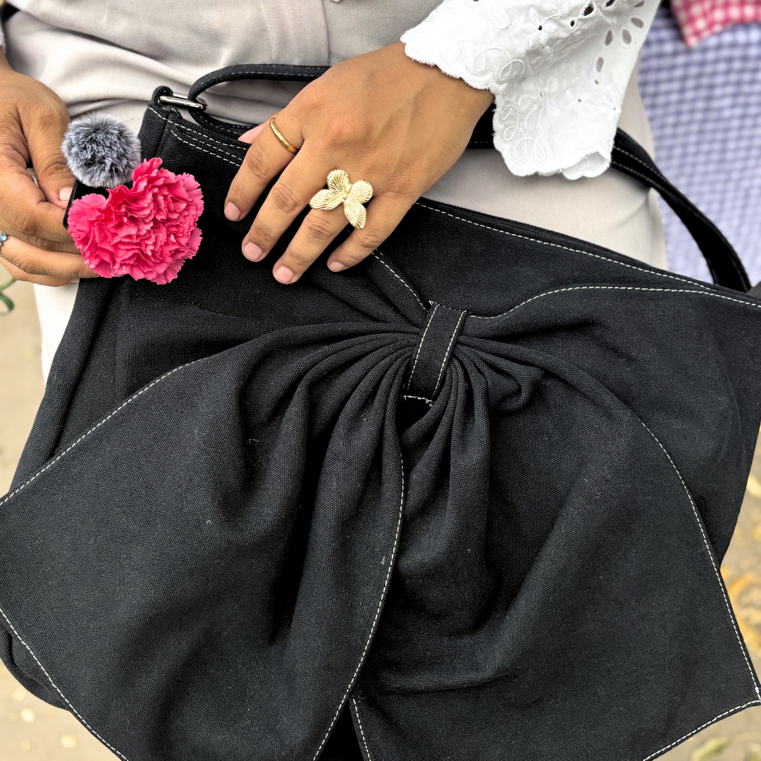 Big Knot It Bag | 15-inch Laptop Canvas Tote with Bow Detail