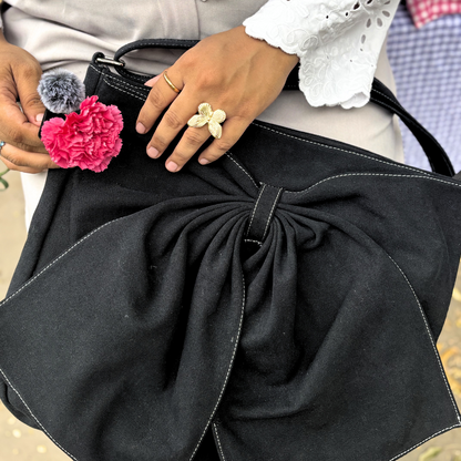 Big Knot It Bag | 15-inch Laptop Canvas Tote with Bow Detail