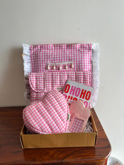 Pink Gingham Rakhi Hamper