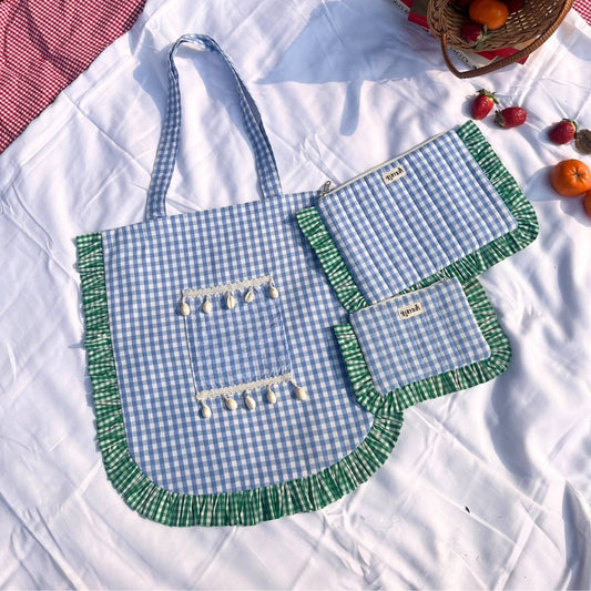Blue Gingham Rakhi Hamper